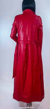 Load image into Gallery viewer, RED LEATHER TRENCH COAT
